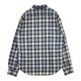 45R/45rpm プルオーバー コットン インディゴ サイズ4 チェック 長袖シャツ ブルー メンズ フォーティーファイブアールピーエム【中古】5-1204M∞