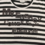 COMME des GARCONS MY ENERGY come from freedom 長袖Ｔシャツ カットソー ロンＴ AD2020 ホワイト ブラック レディース コムデギャルソン【中古】5-1217M∞