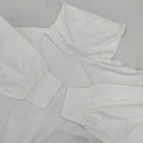 Midi-umi タートルネック ワイド 長袖Ｔシャツ カットソー ロンＴ ホワイト レディース ミディウミ【中古】5-1217G∞