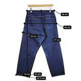 YAECA ワイド テーパード 30インチ 11-13W ジーンズ デニムパンツ ブルー レディース ヤエカ【中古】5-1217G∞