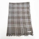 45RPM BADOU.R チェック マフラー ストール ブラウン ホワイト レディース フォーティファイブアールピーエムバドウアール【中古】5-1127T◎