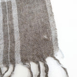 45RPM BADOU.R チェック マフラー ストール ブラウン ホワイト レディース フォーティファイブアールピーエムバドウアール【中古】5-1127T◎