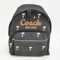COACH/PEANUTS カーゴバックパック・スヌーピープリント 刺繍 リュック・デイパック ブラック レディース コーチ/ピーナッツ【中古】5-0829G♪