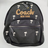 COACH/PEANUTS カーゴバックパック・スヌーピープリント 刺繍 リュック・デイパック ブラック レディース コーチ/ピーナッツ【中古】5-0829G♪