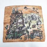 45R/45rpm 夏の絵本バンダナ ガーゼ 総柄 スカーフ ブラウン レディース フォーティーファイブアールピーエム【中古】5-1108G◎