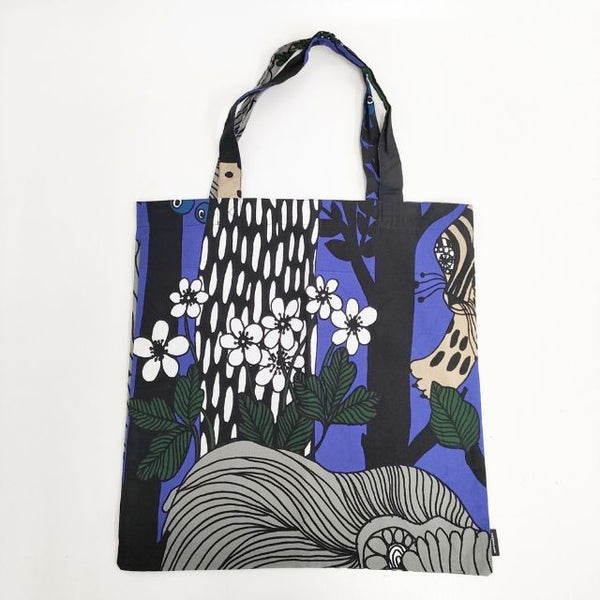 marimekko ヴェルイェクセトゥ トートバッグ パープル ブラック レディース マリメッコ【中古】5-1122G∞