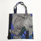 marimekko ヴェルイェクセトゥ トートバッグ パープル ブラック レディース マリメッコ【中古】5-1122G∞
