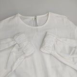fruits of life コットン プルオーバー 22SS120 サイズ2 ブラウス シャツ ホワイト レディース フルーツオブライフ【中古】6-0308M∞