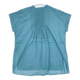 green label relaxing UNITED ARROWS タック プルオーバー ブラウス 半袖シャツ ライトブルー レディース グリーンレーベルリラクシング【中古】6-0308S∞