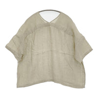evam eva linen stitches pullover 定価26400円 E251T172 サイズM ブラウス シャツ グレージュ レディース エヴァムエヴァ【中古】5-0902S♪