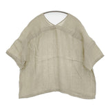 evam eva linen stitches pullover 定価26400円 E251T172 サイズM ブラウス シャツ グレージュ レディース エヴァムエヴァ【中古】5-0902S♪