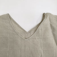 evam eva linen stitches pullover 定価26400円 E251T172 サイズM ブラウス シャツ グレージュ レディース エヴァムエヴァ【中古】5-0902S♪