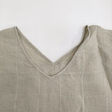 evam eva linen stitches pullover 定価26400円 E251T172 サイズM ブラウス シャツ グレージュ レディース エヴァムエヴァ【中古】5-0902S♪