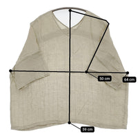 evam eva linen stitches pullover 定価26400円 E251T172 サイズM ブラウス シャツ グレージュ レディース エヴァムエヴァ【中古】5-0902S♪
