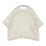 evam eva linen stitches pullover 定価26400円 E251T172 サイズM ブラウス シャツ 25SS アイボリー レディース エヴァムエヴァ【中古】5-0902S♪