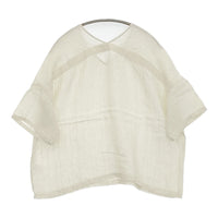 evam eva linen stitches pullover 定価26400円 E251T172 サイズM ブラウス シャツ 25SS アイボリー レディース エヴァムエヴァ【中古】5-0902S♪
