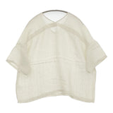 evam eva linen stitches pullover 定価26400円 E251T172 サイズM ブラウス シャツ 25SS アイボリー レディース エヴァムエヴァ【中古】5-0902S♪