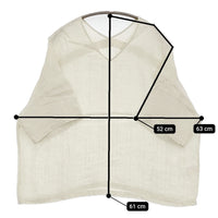 evam eva linen stitches pullover 定価26400円 E251T172 サイズM ブラウス シャツ 25SS アイボリー レディース エヴァムエヴァ【中古】5-0902S♪