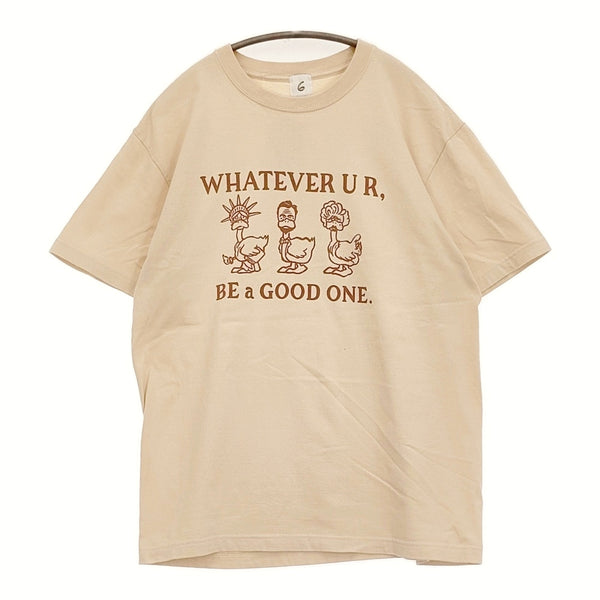 ROKU 6 BEAUTY&YOUTH AHIRU アヒル 定価7700円 サイズL 半袖Tシャツ カットソー ベージュ レディース ロクビューティアンドユース【中古】5-0902S♪