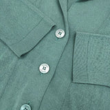 yoshie inaba シルクニット カーディガン ブルーグリーン レディース ヨシエイナバ【中古】5-1207M∞