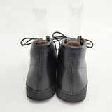 MANEBU シュリンクカウレザーショートワラビーブーツ 37 シューズ・靴 ブラック レディース マネブ【中古】5-1217G◎