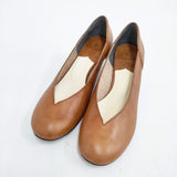 ROYAL Burnish スムースレザーラウンドパンプス 38 24cm パンプス ブラウン レディース ロイヤルバーニッシュ【中古】5-1102G◎