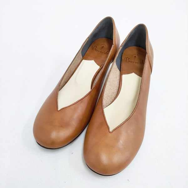 ROYAL Burnish スムースレザーラウンドパンプス 38 24cm パンプス ブラウン レディース ロイヤルバーニッシュ【中古】5-1102G◎