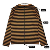 prit ボーダー コットン 製品染め 長袖Ｔシャツ カットソー ロンＴ ブラック ブラウン レディース プリット【中古】5-1207M∞