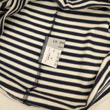 le petit bleu ボーダー タートルネック コットン 長袖Ｔシャツ カットソー ロンＴ ホワイト ネイビー レディース ルプティブルー【中古】5-1207M∞