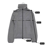 le petit bleu ボーダー タートルネック コットン 長袖Ｔシャツ カットソー ロンＴ ホワイト ネイビー レディース ルプティブルー【中古】5-1207M∞