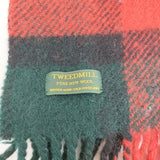 TWEEDMILL ウール チェック ストール マフラー レッド グリーン レディース ツイードミル【中古】5-1119T◎