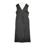 KURASHI&Trips ポンチ素材のオールインワン Vネック サロペット 定価12800円 903-70905141-X オールインワン ツナギ ブラック レディース クラシアンドトリップス/北欧、暮らしの道具店【中古】6-0228M∞