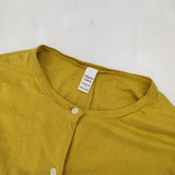 harmonie オーガニックコットン カーディガン イエロー レディース アルモニ【中古】5-1207M∞