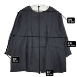 fig London 刺繍 つけ衿付 リネン バックボタン ブラウス シャツ ブラック レディース フィグロンドン【中古】6-0308M∞