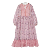 NE QUITTEZ PAS コンビネーションエスニックギャザープリントワンピース 010491657 ピンク パープル レディース ヌキテパ【中古】5-0902M♪