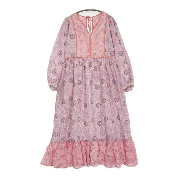 NE QUITTEZ PAS コンビネーションエスニックギャザープリントワンピース 010491657 ピンク パープル レディース ヌキテパ【中古】5-0902M♪