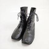 JURGEN LEHL レースアップ レザー サイズ23cm ブーツ ブラック レディース ヨーガンレール【中古】5-1102G◎