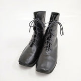 JURGEN LEHL レースアップ レザー サイズ23cm ブーツ ブラック レディース ヨーガンレール【中古】5-1102G◎