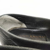 JURGEN LEHL Vカット レザー スリッポン サイズ23cm シューズ・靴 ブラック レディース ヨーガンレール【中古】5-1102G◎