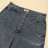 atelier naruse na-T05003 コットンリネンデニム ペッグトップパンツ インディゴ 定価20520円 デニムパンツ ブルー レディース アトリエナルセ【中古】5-1207G∞