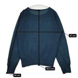 eleven 2nd e2W-1004 カシミア カシミヤ セーター ニット ブルーグリーン レディース イレブンセカンド【中古】5-1102T∞