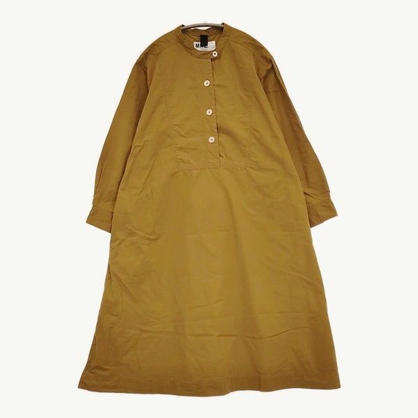 MHL. WASHED COTTON POPLIN Ochre 定価35200円 サイズ2 プルオーバーシャツワンピース 24SS ブラウン レディース エムエイチエル【中古】5-0902M♪