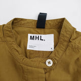 MHL. WASHED COTTON POPLIN Ochre 定価35200円 サイズ2 プルオーバーシャツワンピース 24SS ブラウン レディース エムエイチエル【中古】5-0902M♪