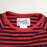 Charpentier de Vaisseau ボーダー コットン 日本製 サイズ1 半袖Ｔシャツ カットソー レッド　ネイビー レディース シャルパンティエドゥヴェッソ【中古】6-0410S△