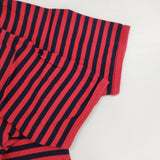 Charpentier de Vaisseau ボーダー コットン 日本製 サイズ1 半袖Ｔシャツ カットソー レッド　ネイビー レディース シャルパンティエドゥヴェッソ【中古】6-0410S△