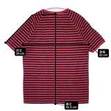Charpentier de Vaisseau ボーダー コットン 日本製 サイズ1 半袖Ｔシャツ カットソー レッド　ネイビー レディース シャルパンティエドゥヴェッソ【中古】6-0410S△