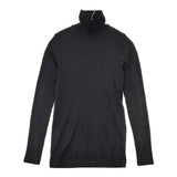 ゴーシュ G214-T048 スーピマカシミアフライス ハイネックカットソー 定価12100円 コットンカシミヤ カットソー ブラック レディース ゴーシュ【中古】5-1102T∞