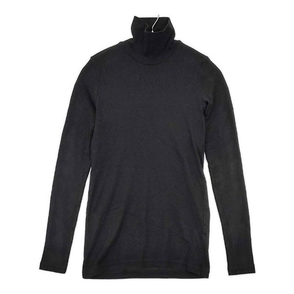 ゴーシュ G214-T048 スーピマカシミアフライス ハイネックカットソー 定価12100円 コットンカシミヤ カットソー ブラック レディース ゴーシュ【中古】5-1102T∞