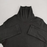 ゴーシュ G214-T048 スーピマカシミアフライス ハイネックカットソー 定価12100円 コットンカシミヤ カットソー ブラック レディース ゴーシュ【中古】5-1102T∞