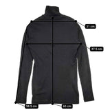 ゴーシュ G214-T048 スーピマカシミアフライス ハイネックカットソー 定価12100円 コットンカシミヤ カットソー ブラック レディース ゴーシュ【中古】5-1102T∞